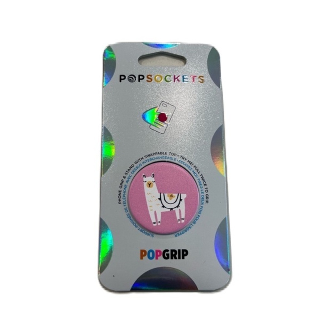 PopSocket PopGrip Phone Grip - Pink Llama Graphic